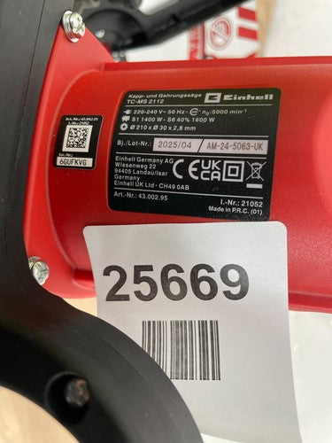 Einhell TC-MS 2112 1400W 210mm Mitre Saw - Read Description