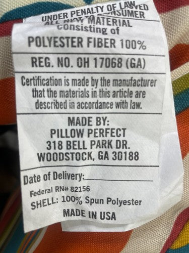 Pillow Perfect Stripe Outdoor Wicker Patio Seat Cushion, Reversible, Weather — New (other) (photo 4)