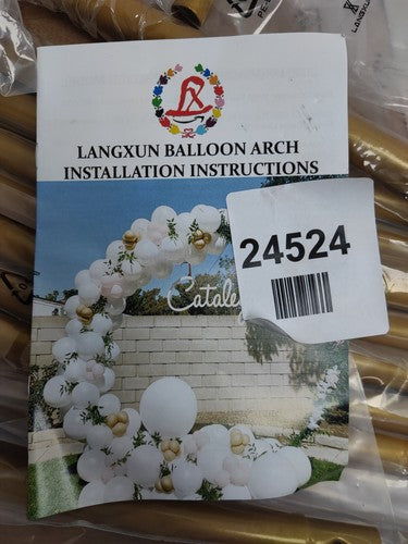 LANGXUN Balloon Arch, Golden Metal Balloon Arch Kit for Birthday Party