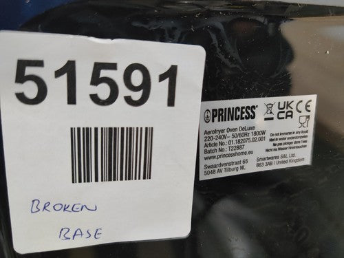 Princess 01.182075.02.001 11L DeLuxe Aerofryer Oven - Black — Used (photo 9)