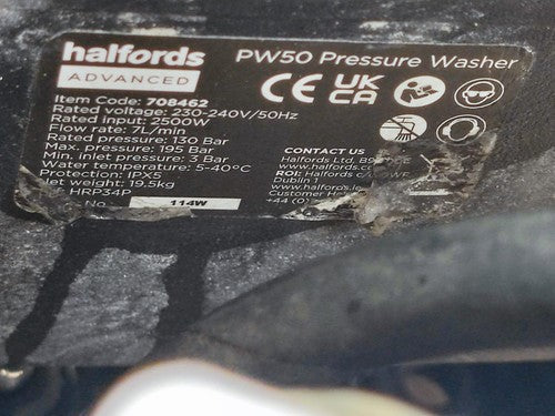 Halfords Advanced PW50 High Pressure Washer