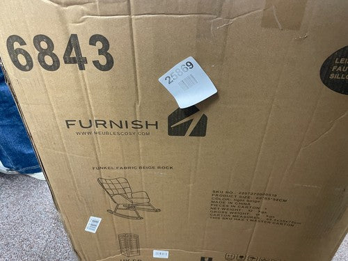 Scandinavian beige fabric rocking chair FUNKEL FABRIC BEIGE ROCK — New (other) (photo 4)