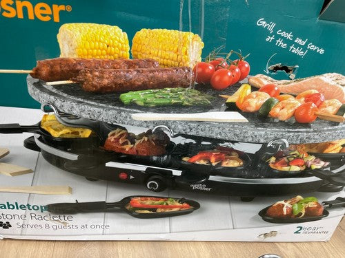 Giles Posner Electric Stone Raclette Grill Non-Stick Indoor Tabletop Appliance