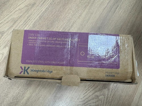 Knightsbridge SKR008 13A 2G Mounting DP Switched Socket - Stainless Steel