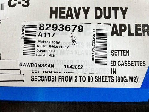 Etona EC-3 Heavy Duty Cassette Stapler — New (other) (photo 5)