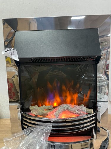 Dimplex Helmsdale Optiflame Inset Electric Fire, Chrome LED Flame Fireplace — New (other) (photo 3)
