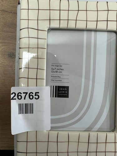 John Lewis Enamel & Metallic Edge Photo Frame, Grey/Silver, 5 x 7 Inches