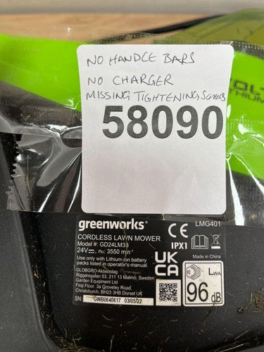 Greenworks 24V Cordless Lawnmower (GWGD24LM33) — Used (photo 6)
