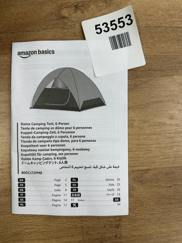 Amazon Basics Dome Camping Tent with Rainfly & Carry Bag, Easy Set-Up, 6 Person — Used (photo 5)