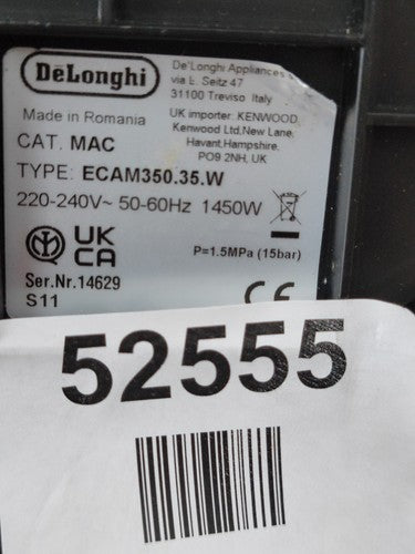 DeLonghi Dinamica Ecam 350.35.W 1450W Bean to Cup Coffee Machine — Used (photo 7)