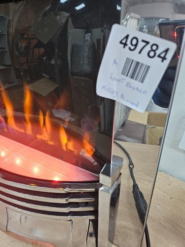 Dimplex chrome and silver flame effect electric fire