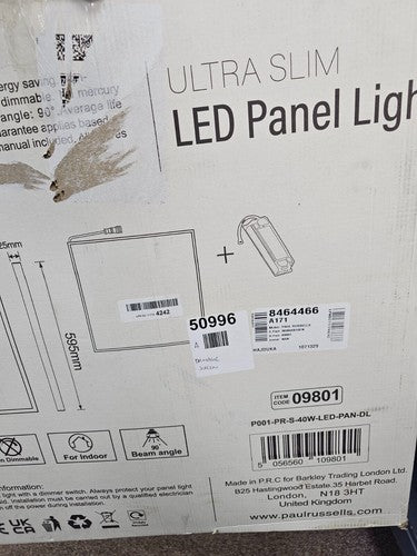Paul Russells LED Square Panel 40W Day Light Ultra Slim Ceiling Light Bulbs — Used (photo 4)