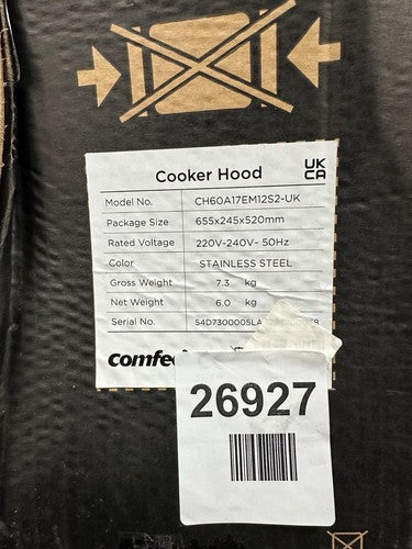 Comfee Cooker Hood Stainless Steel CH60A17EM12S2-uk — New (other) (photo 5)