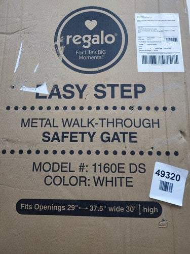 REGALO EASY STEP SAFETY GATE METAL WALK-THROUGH MODEL  1160E DS  WHITE