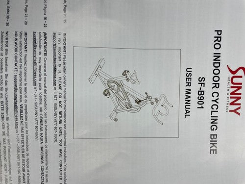 Sunny Pro Indoor Cycling Exercise Bike SF-B901 — New (other) (photo 6)
