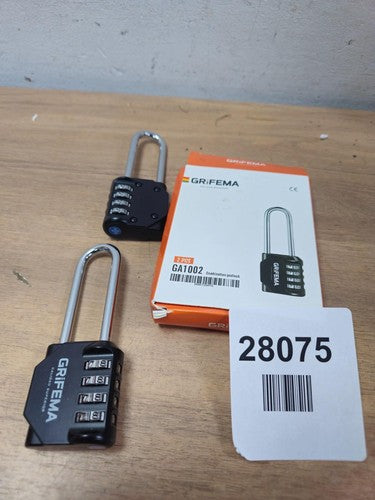 GRIFEMA GA1002 4 Digit Combination Padlock, Long Shackle Padlock, 1 piece