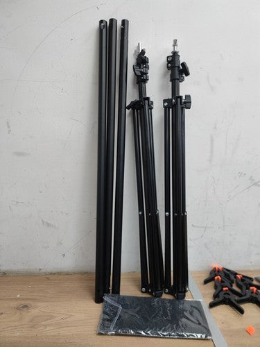 Adjustable Telescopic Photo Backdrop Stand Kit With Spring Clamp For Portrait — New (other) (photo 4)