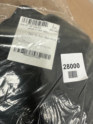 Black nu buck silver stitch jaguar E pace 2021