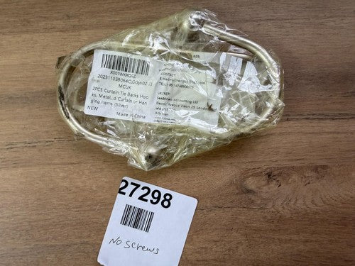 Amazon basics 2 pieces curtian tie backs hooks metal silver — New (other) (photo 2)
