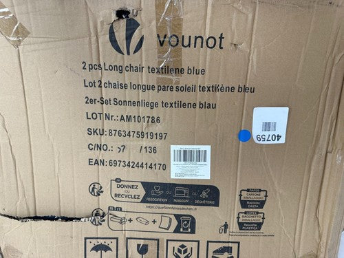 VOUNOT Textilene Folding Sun Loungers , Blue — New (other) (photo 2)