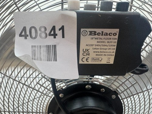 Belaco Metal floor fan 18" High velocity chrome — New (other) (photo 2)