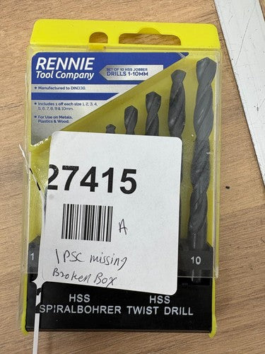 Rennie Tools 1-10mm HSS Jobber Drill Bit Set — New (other) (photo 2)