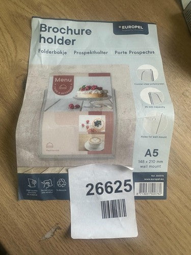 EUROPEL Wall Mounted Brochure Holder for A5 Size Crystal Clear Acrylic — New (other) (photo 2)