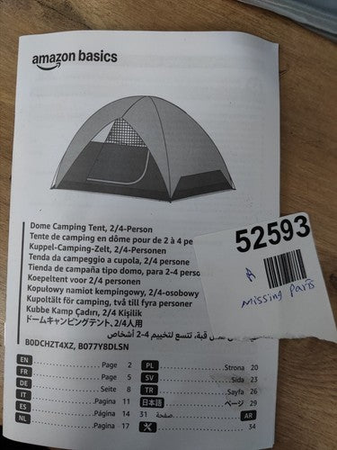 Amazon Basics Dome Camping Tent with Rainfly and Carry Bag, — Used (photo 6)