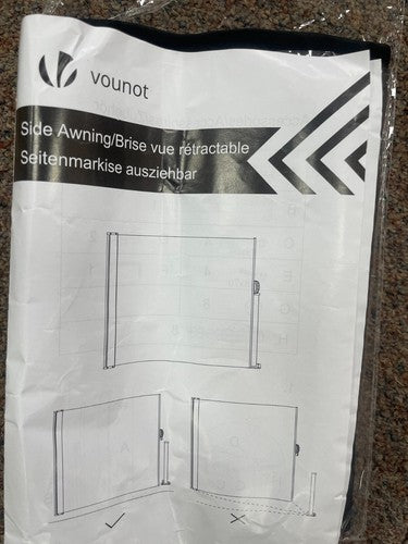 VOUNOT Side Awning Retractable, Outdoor Privacy Screen for Garden, Balcony, Terr — New (other) (photo 2)