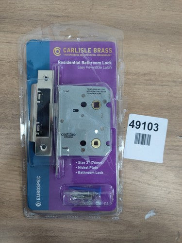 Carlisle Brass BAE5030NP Euro Spec Ease-T Nickel Plated Bathroom Lock, 76mm W — New (other) (photo 3)