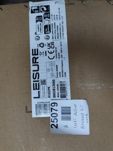 LEISURE H102PX Chimney Cooker Hood - Stainless Steel — New (other) (photo 7)