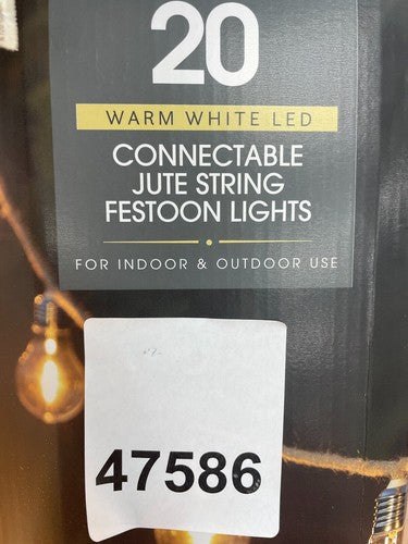 Connectable Festoon light, 20 GLS  Warm White LED Lamps