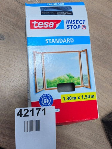 TESA Fly Screen for Windows, Standard Quality, Anthracite, 1.3 m x 1.5 m