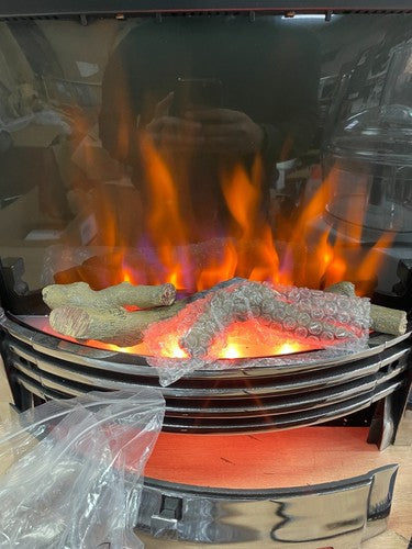 Dimplex Helmsdale Optiflame Inset Electric Fire, Chrome LED Flame Fireplace — New (other) (photo 4)