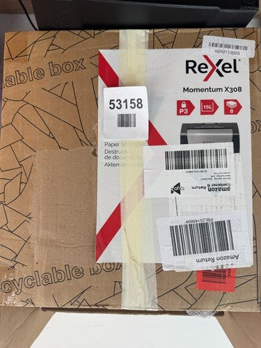 Rexel Momentum X308 Cross Cut Paper Shredder P3 — Used (photo 4)