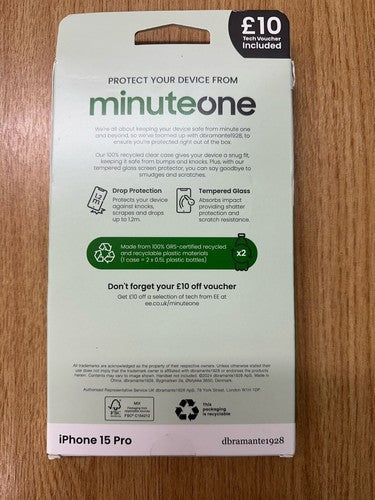MinuteOne Clear Case and glass screen protector for iPhone 15 Pro — New (other) (photo 2)