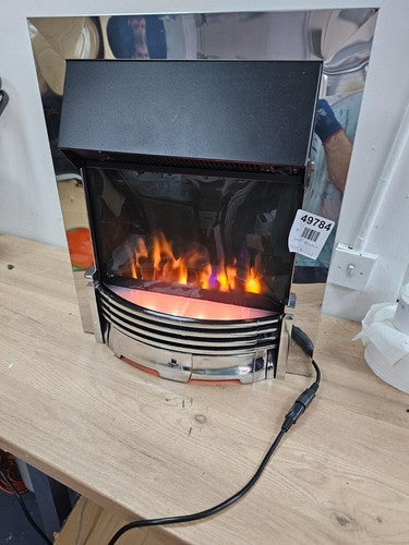 Dimplex chrome and silver flame effect electric fire