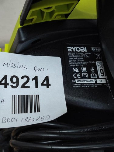 Ryobi Corded Pressure washer 2000W 150bar - Read Description — New (other) (photo 9)