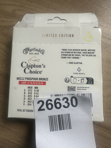 Martin Clapton's Choice Acoustic Guitar Strings Phosphor Bronze Lght 12-54 MEC12 — New (other) (photo 2)
