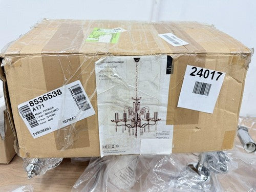 Premier Housewares E14 Small Edison Screw 40 W Alexis 5-Arm Chandelier - Chrome/ — New (other) (photo 7)