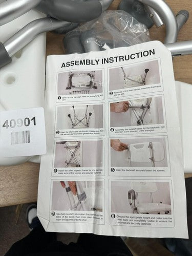 Portable Bath Shower Adjustable Chair - White — New (other) (photo 2)