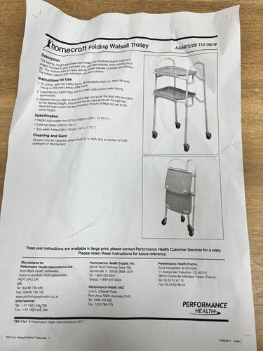 Mobility Aid, Folding Height Adjustable Walsall Trolley — New (other) (photo 6)
