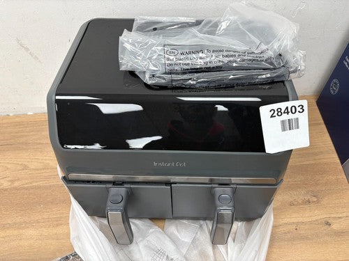 Instant Pot Vortex Dual 8L Air Fryer Removable Trays Touch Function Truffle Grey
