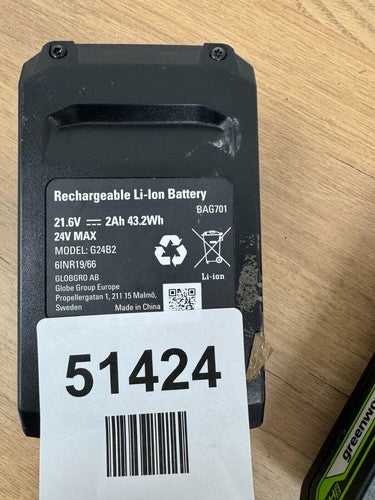 GreenWorks G24B2 Lithium-ion Battery Electric Tool — Used (photo 5)