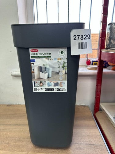 Curver Recycling Rubbish Bin Lift Top Lid Stackable Dark Grey 30L