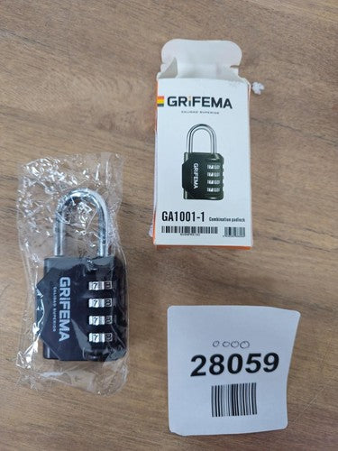 GRIFEMA 4 Digit Combination Padlock Black Heavy Duty Outdoor Lock GA1001-1
