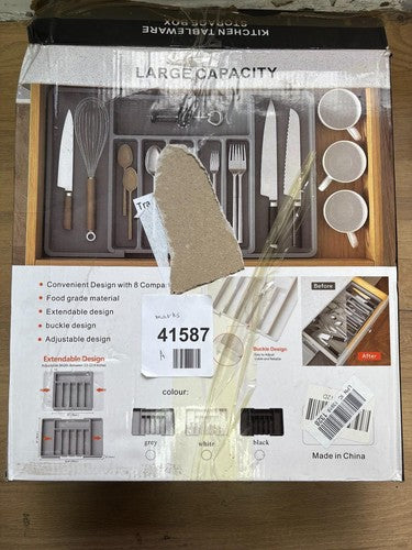 kitchen tableware storage box drawer silver/gray plastic — New (other) (photo 4)