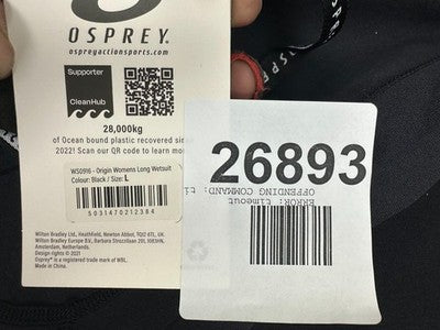 Osprey Womens Full Length Wetsuit, Summer Wetsuit, Black — New (other) (photo 3)