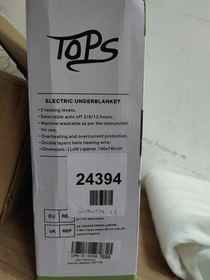 TOPS Electric Blanket Double Heated Underblanket 160 x 140cm, 3 Heat Settings — New (other) (photo 6)