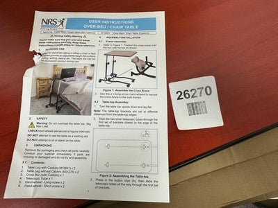 NRS Healthcare M01278 Overbed and Chair Table - Divan Style, Tilting and Adjusta — New (other) (photo 2)